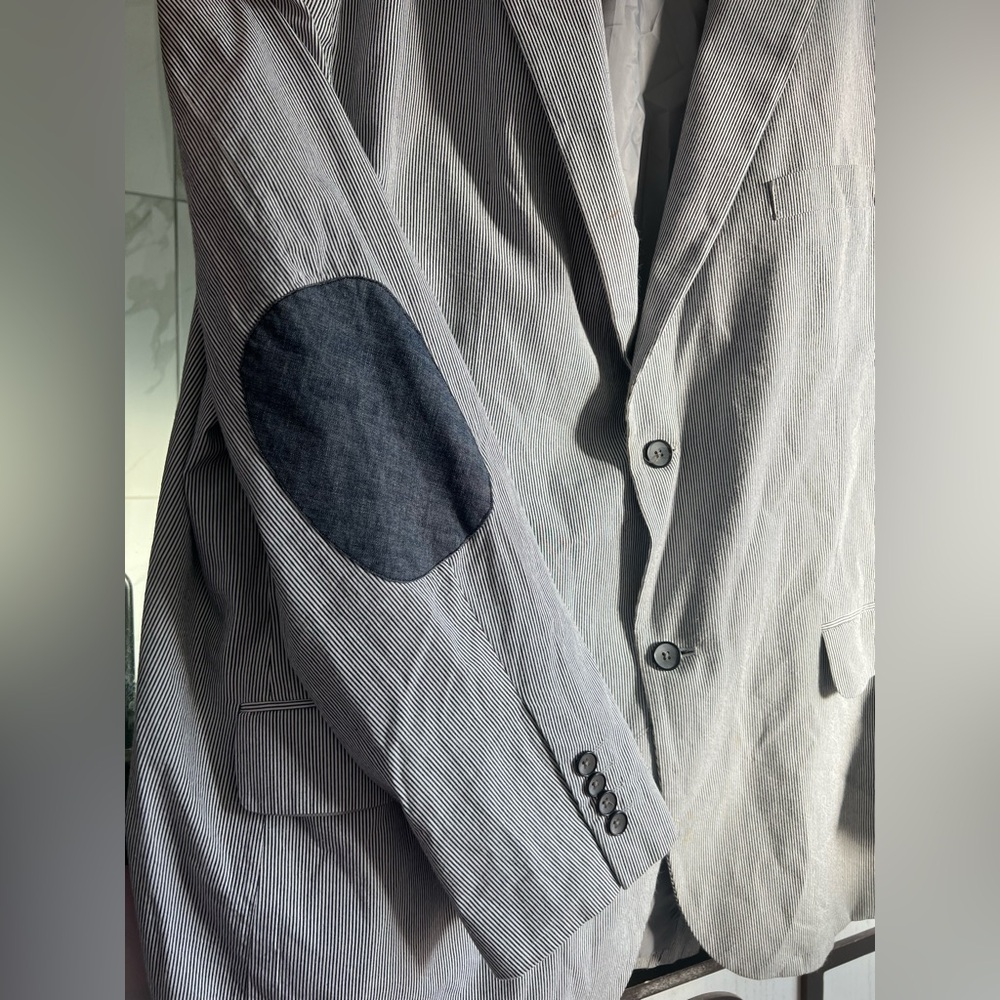Tasso Elba Blue Textured Jacket XXL 50-52